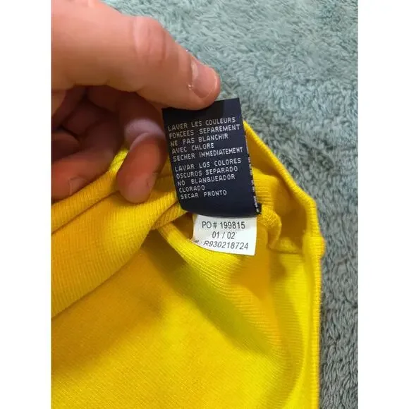 Tommy Jeans Yellow V-Neck T-Shirt Size US UK Medium - Picture 6 of 10